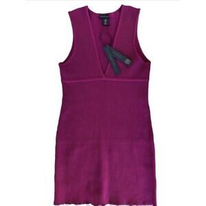 House of Harlow 1960 DRESS RIBBED KNIT SWEATER DRESS MAGENTA NWOT Size M